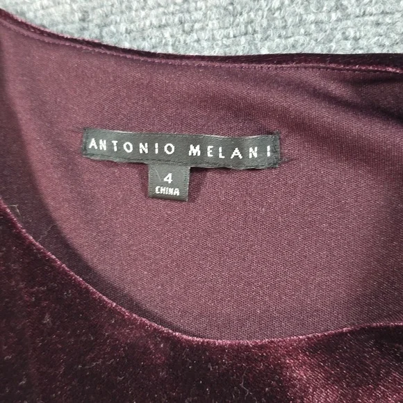 Antonio Melani Velvet Ruffle Dress Sz 4 - Picture 3 of 8